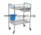 JY-A12 不銹鋼治療車帶抽屜配塑料桶（豪華、普通C型）